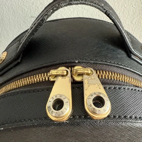 Henri Bendel Black Backpack with Gold Accents - Picture 7 of 7